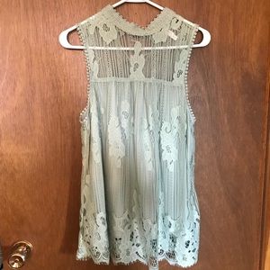 NWT mint green lace top